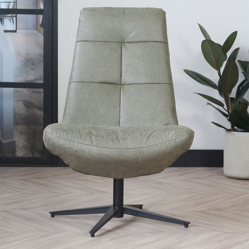 Industriële fauteuil Sebastian groen