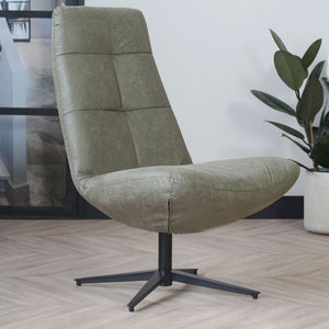 Industriële fauteuil Sebastian groen